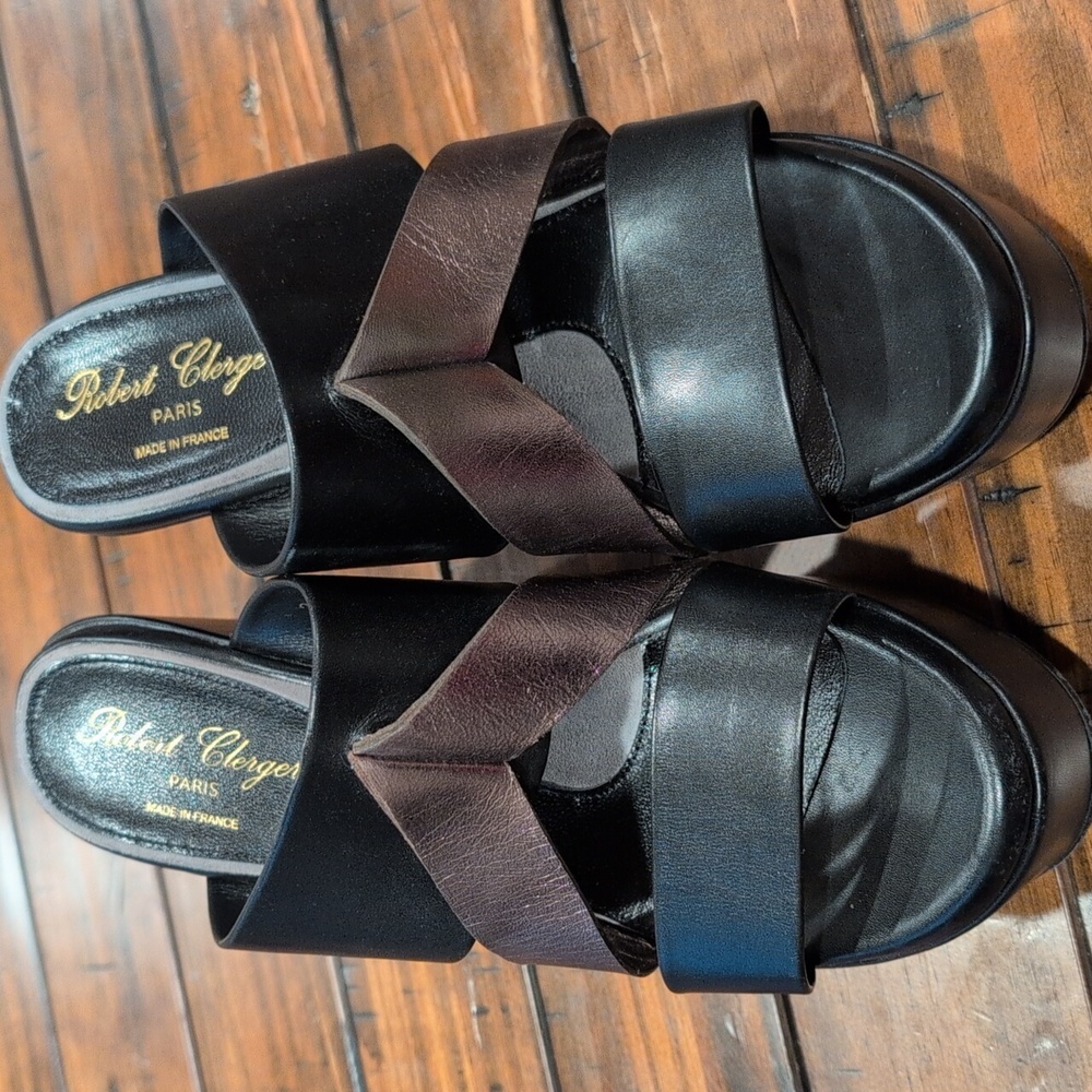 Robert Clergerie Darton Platform Wedge Mule Sandal 38.5 - Picture 2 of 14